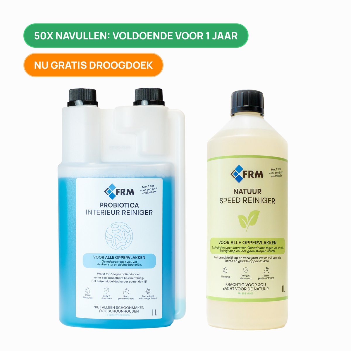 FRM Probiotica Interieur + Speed reiniger - Complete Interieur Reiniging | Ontvet, Reinigt en houdt oppervlakken langer schoon | Tot 7 dagen actief