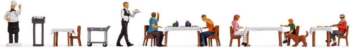 Gedetailleerde Modelbouw Figurenset Restaurant Buiten Terras