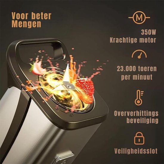 SCH® Mini blender - Blender - Zilver - ‎25cm x 24cm x 16cm van Merkloos — afbeelding 4
