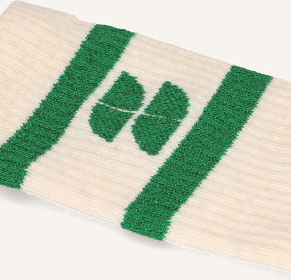 By-Bar Logo Sparkle Oyster Sock Beenmode Dames - Creme - Maat ONESIZE
