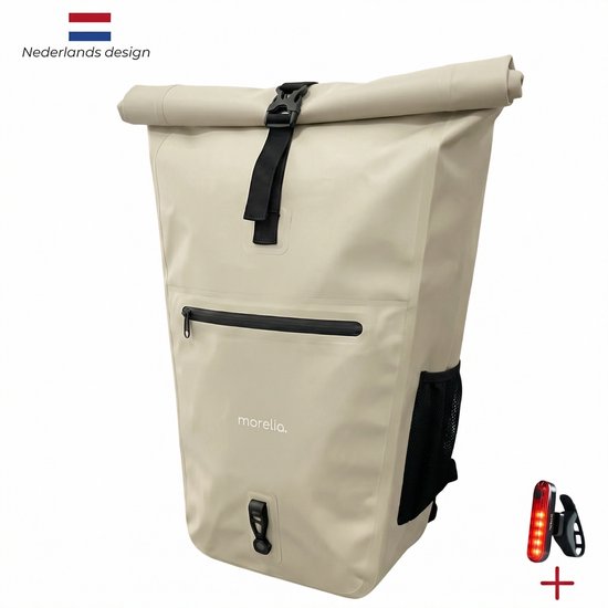 Morelia® Fietstas - Fietstassen Electrische Fietsen - Fietstassen Enkele - Incl Achterlicht - 30 Liter - 100% Waterdicht - Tarpaulin materiaal - Zwart