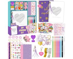 DIY Dagboekset - Verjaardagscadeau voor een meisje - Scrapbook - Dagboekset voor meisjes - Cadeau voor tienermeisjes van 8-14 jaar - Inclusief schrijfwaren, scrapbookmateriaal en dagboekbenodigdheden - Type 2