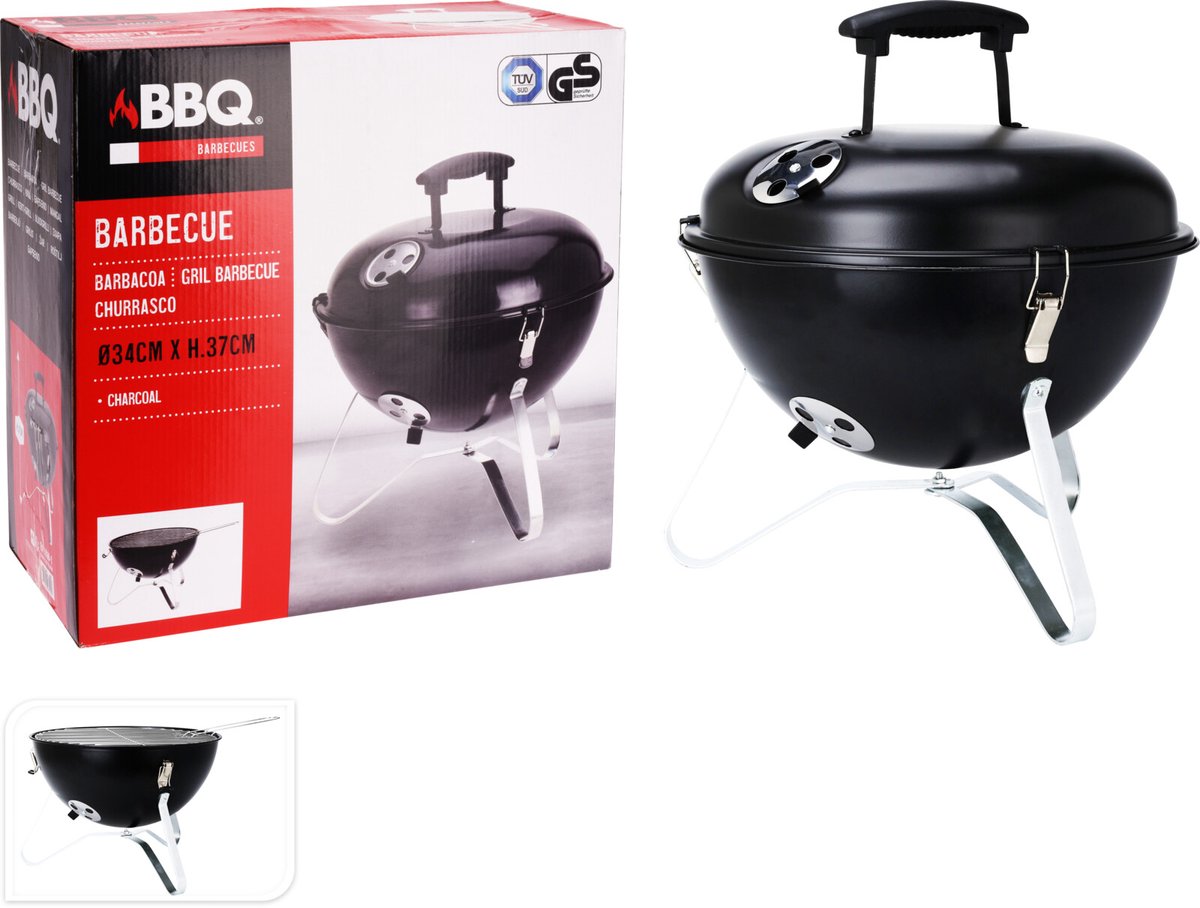 ProGarden Kogelbarbecue 37 cm zwart