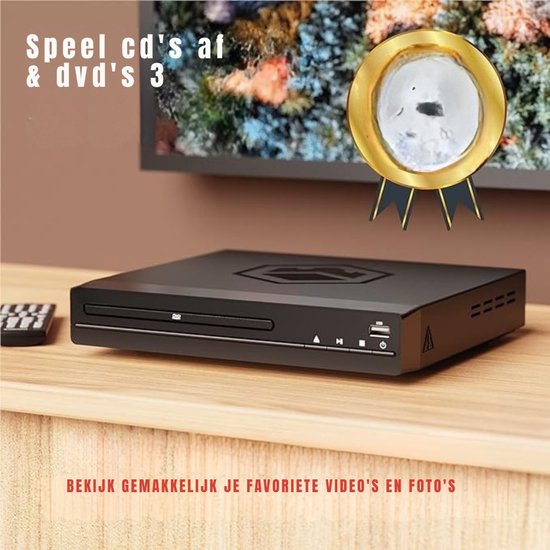 Nexvo® DVD Speler met HDMI - DVD Speler - Mini DVD Speler - 1080P Full HD - met Toebehoren - Zwart -‎ 23cm x 20cm x 5cm — afbeelding 2