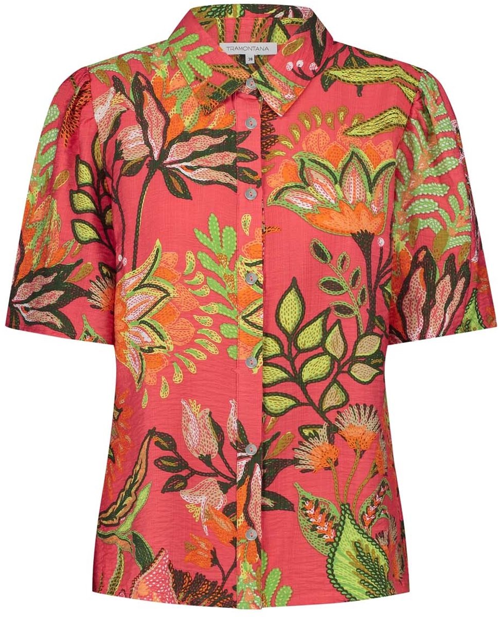 Blouse Blooming Floral Stitch