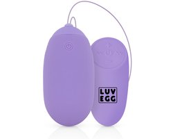 LUV EGG - Vibrerend Ei met Afstandsbediening - XL Vibratie Ei - Oplaadbaar - Waterproof - Koppeltoy - Seksspeeltje - Sex Toys voor Vrouwen - Paars