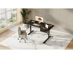 Electric Desk Casa Velluto L-Shaped 160x90 cm – Height Adjustable Sit-Stand Workstation, Ergonomic Home Office Desk, Quiet Motor, Memory Function, Modern Black Finish