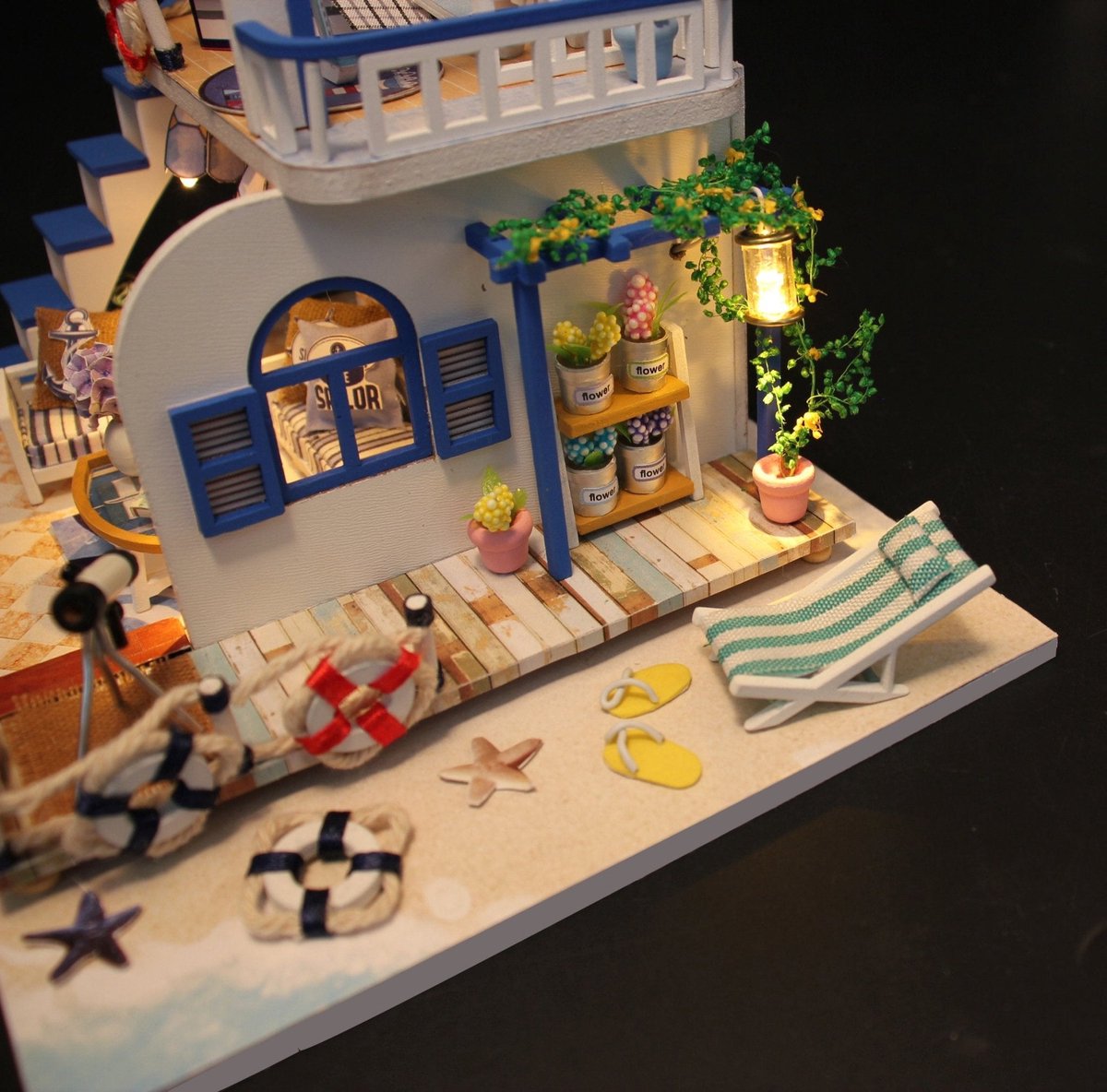 Strandhuis - 3D Puzzel met Handleiding - DIY - Miniatuur Modelbouw Hout Kinderen en Volwassenen - Houten bouwpakket - Assemblr