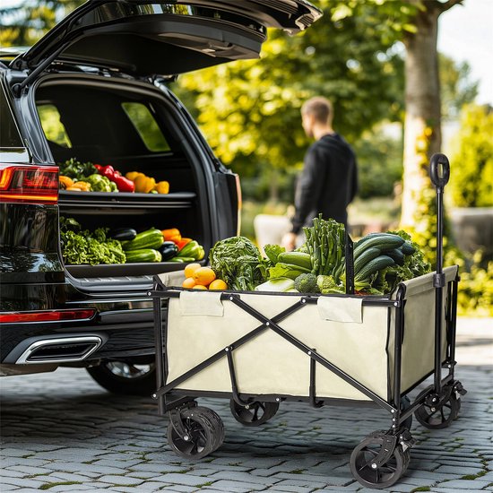 Solayne, Opvouwbare Bolderkar, Verstelbare hendel, Waterproef, Oxford bekleding, Incl. Waterdichte hoes, tot 200 KG - Lichtgeel van Merkloos — afbeelding 4
