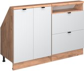 Witte golf/Goudkleurig Eiken