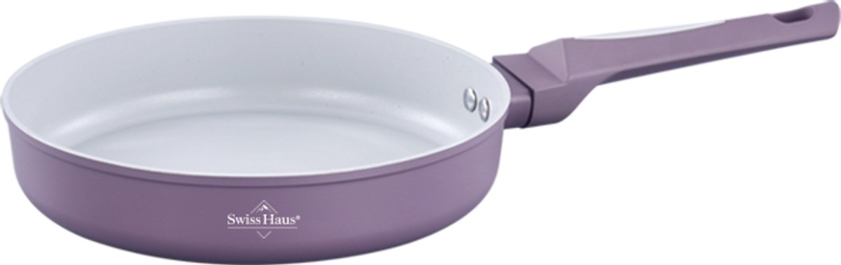Swiss Haus® LFP20T Koekenpan Inductie - Ø 20 cm - PFAS Vrij Bakpan - Pan Met Sapphire™ Anti-aanbak - Koekenpannen Voor Alle Warmtebronnen - Paars