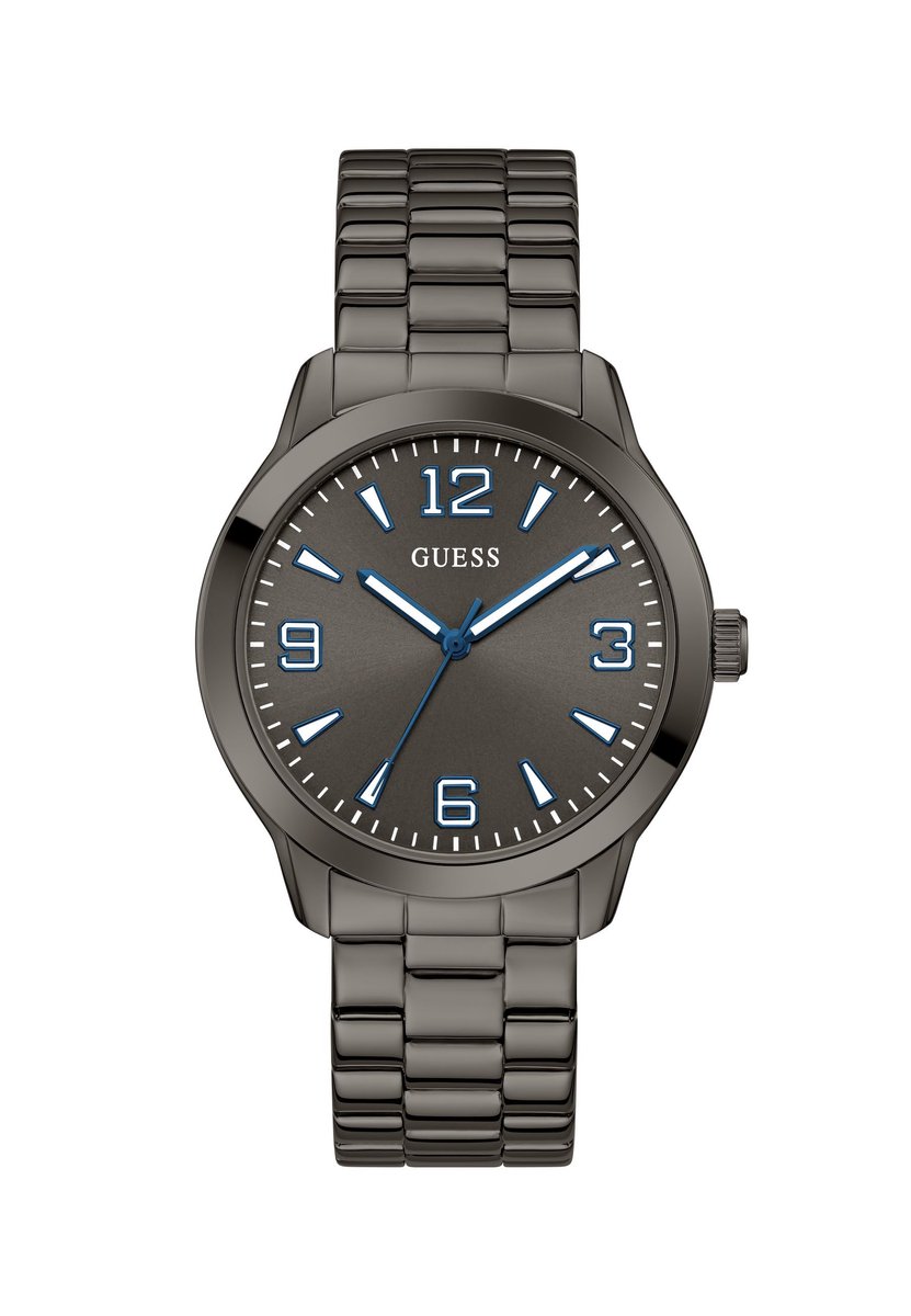 Guess Colton Quartz Analoog Horloge Gunmetal Behuizing: 100% Roestvrij Staal| Armband: Roestvrij Staal 42 mm U1487G1M, U1487G2M, U1487G3M