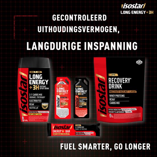 Isostar - Long Energy +3H - Reep - Banana - Chocolate - 15 x 32 gr — afbeelding 5