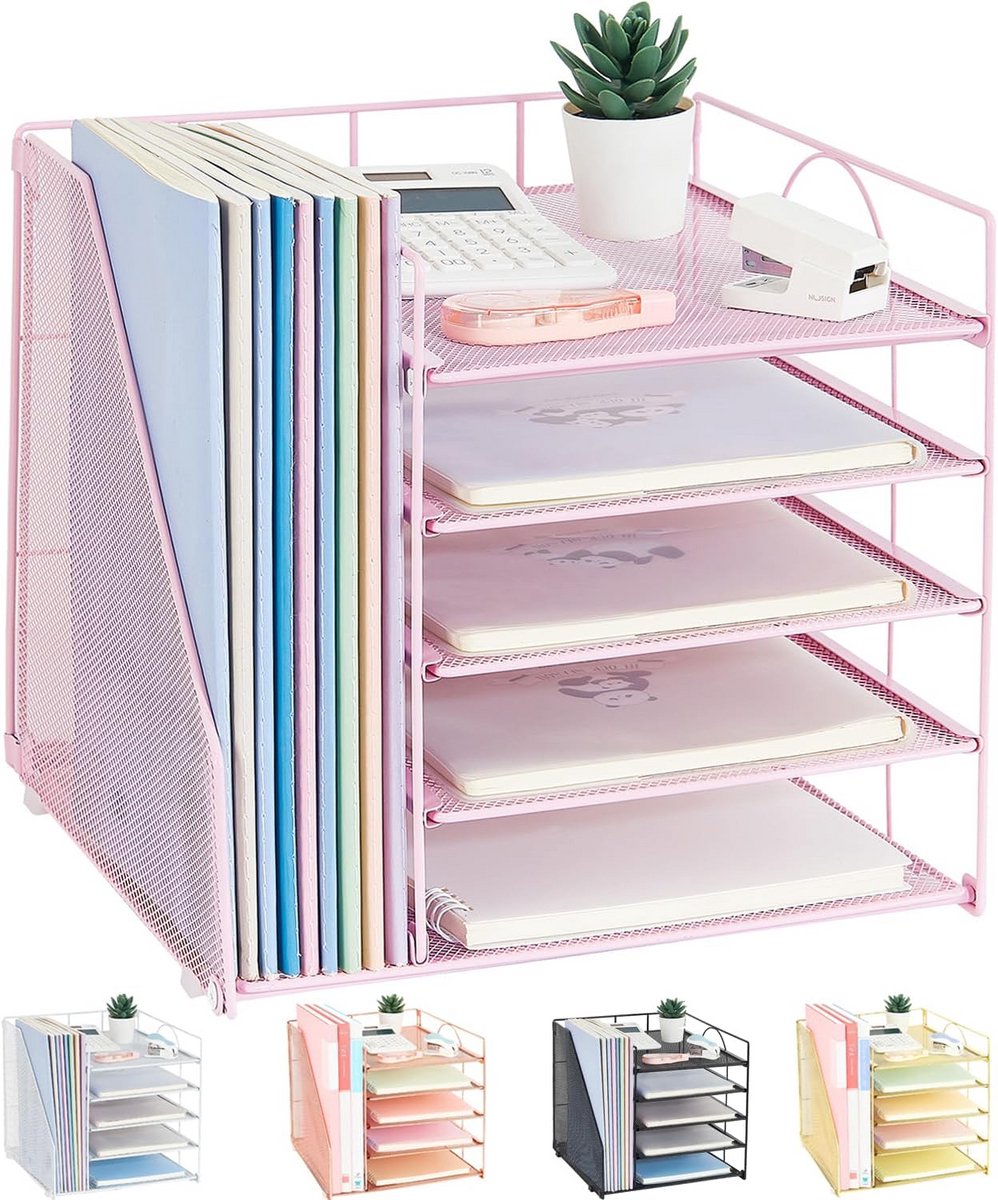 5-Laags Bureau Organizer met Bestandshouder - Kantooraccessoires voor Vrouwen