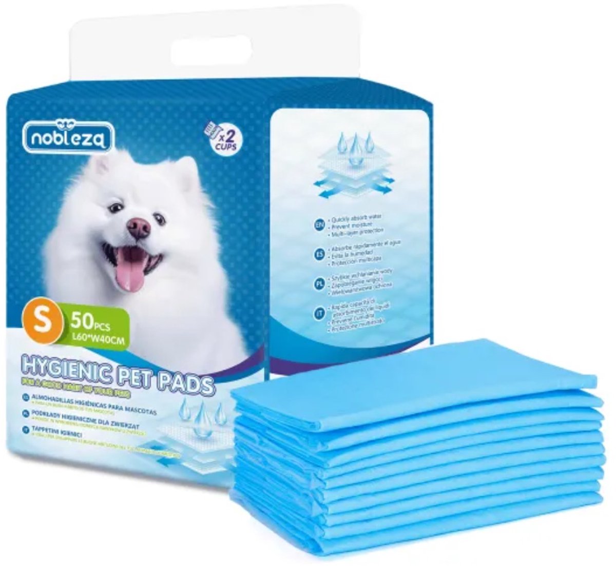 Nobleza Puppy training pads - 50 stuks - 60x40 cm Training pads - Puppy pads - Trainingsmat - Plasmat - Training pads honden