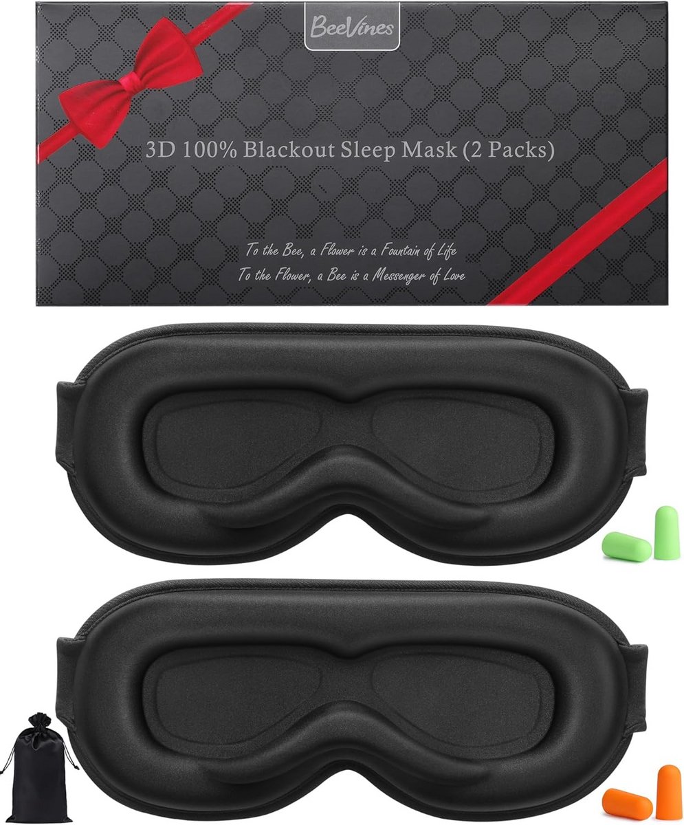 Verduisterend Slaapmasker Set van 2 - 3D Oogmaskers voor Comfortabel Slapen
