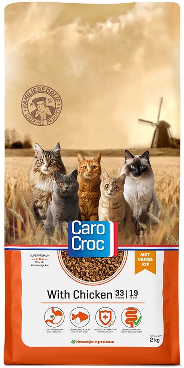 CaroCroc CaroCroc Kat Kip 2 kg met catessey stick