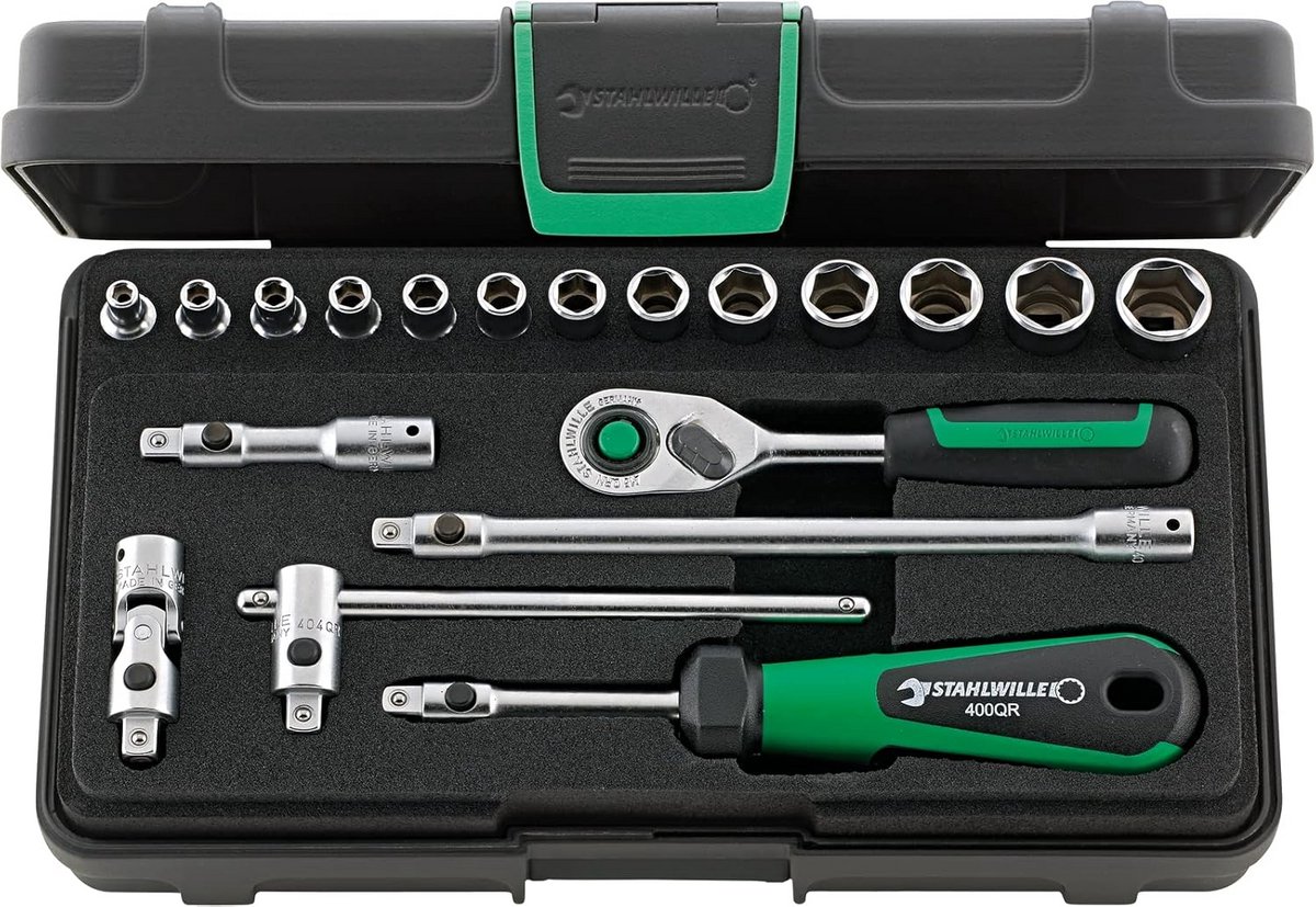 19-delige Ratel en Dopsleutelset met QuickRelease en AS-Drive | 3,5-13 mm