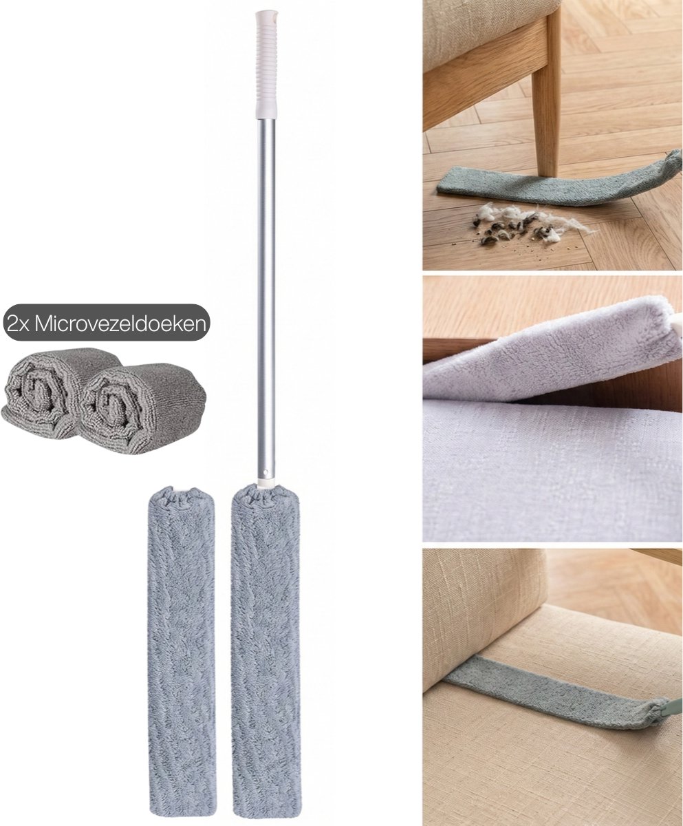 Home & Marker - Telescopische Stoffer met 2x Microvezeldoeken - Afstoffer - Ontstoffer - Stofborstel - Microvezeldoekjes - Schoonmaakdoeken - ARTICLEAN + ARTIMICRO