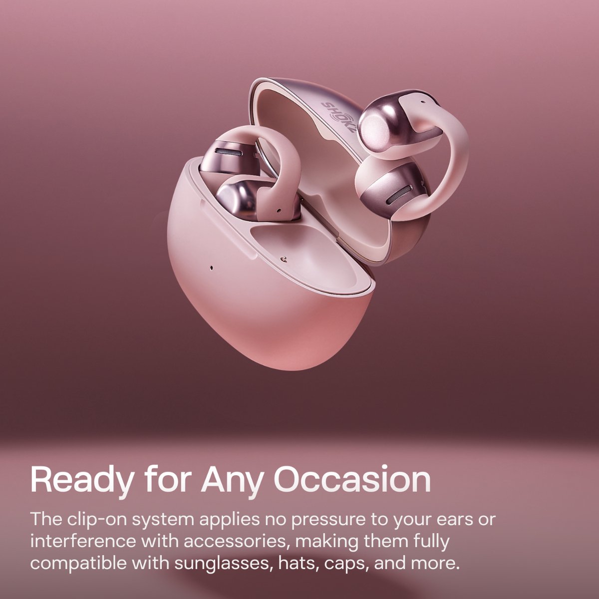 Shokz OpenDots ONE Open-ear Clip-on Oortjes – Dolby Audio – Draadloze Oordopjes – Roze thumbnail 3