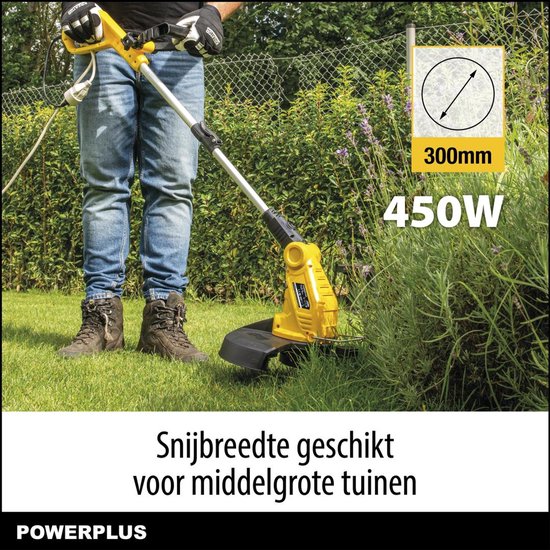 Powerplus Elektrische Grastrimmer POWXG30031 - 450 W en 300 mm Ø, 2-in-1 tuingereedschap als grastrimmer en kantensnijder voor uw tuin van Powerplus — afbeelding 3