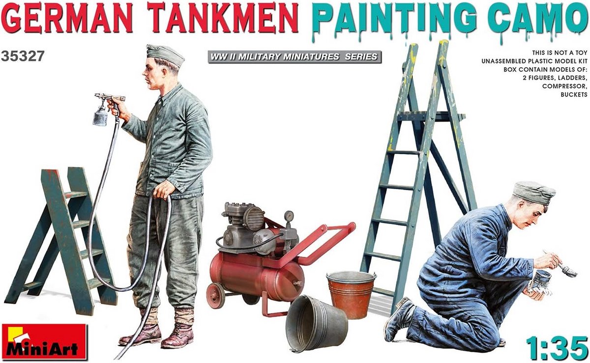 1:35 Duitse tankbemanning modelbouwset - ongemonteerd kunststof model voor camouflage schilderprojecten