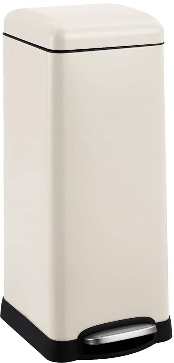 Prullenbak 30 Liter - Soft-Close - Voetpedaal - Binnenemmer - Crème
