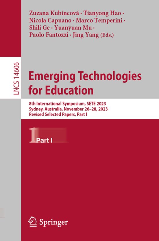 Lecture Notes in Computer Science14606- Emerging Technologie ... - cover
