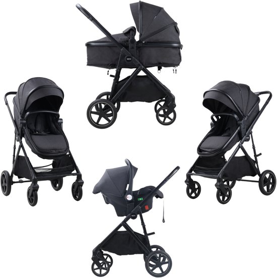 Novi Jaxx V2 3-in-1 Kinderwagen – Met Autostoel Groep 0+ – Reiswieg & Buggy Functie – Compleet Reissysteem