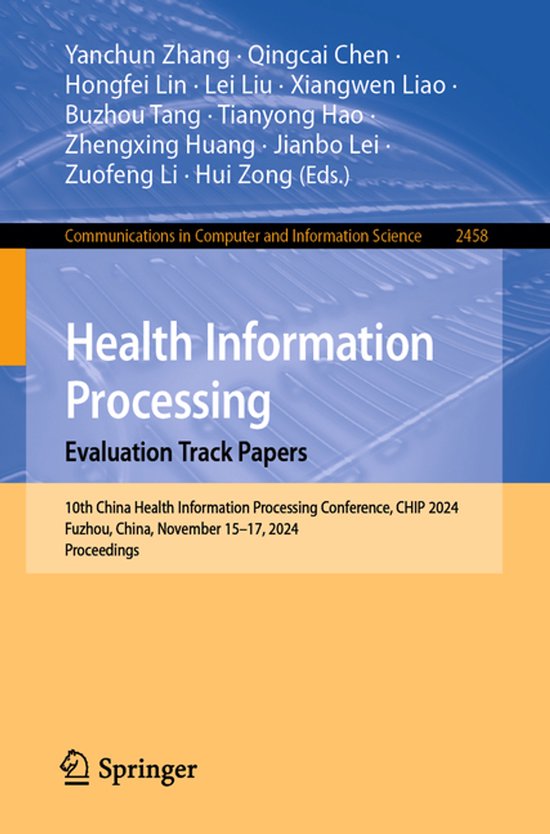 Communications in Computer and Information Science2458- Heal ... - cover
