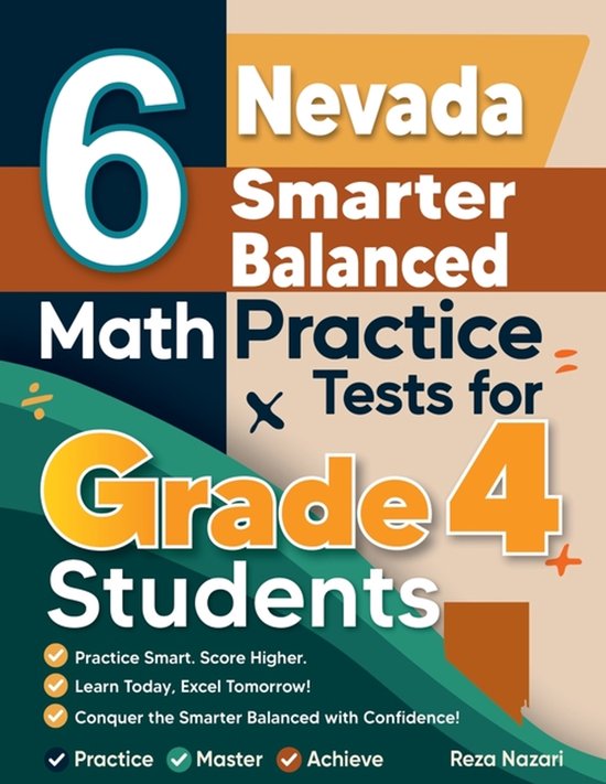 6 Nevada Smarter Balanced Grade 4 Math Practice Tests - cover