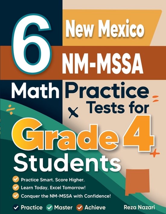 6 New Mexico NM-MSSA Grade 4 Math Practice Tests - cover