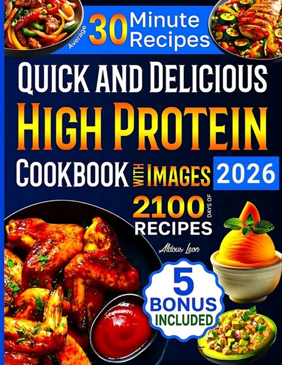 Quick and Delicious High Protein Recipes Cookbook with Image ... - cover