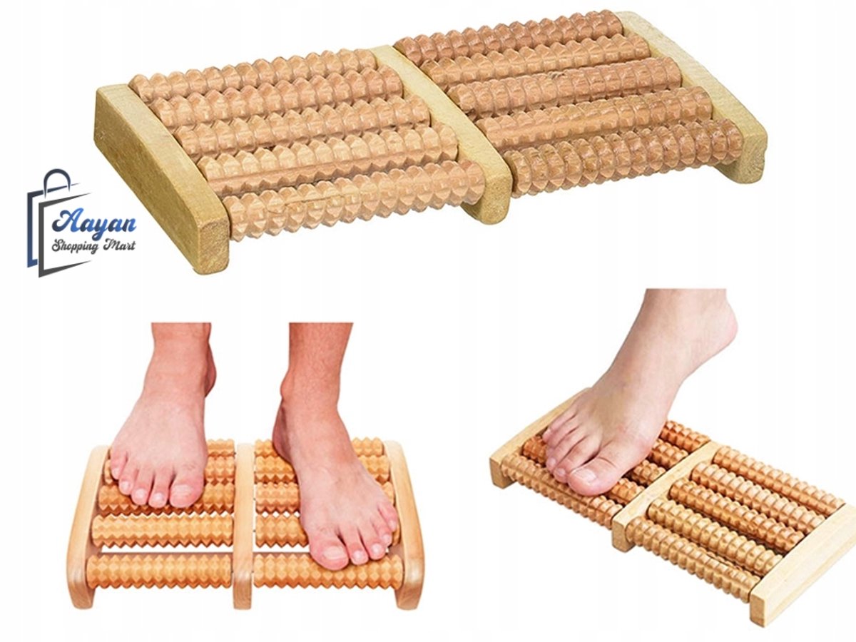 Houten Voetmassage Roller Traditioneel 10 Rollen – Massief Houten Voetmassager Reflexzone Pijnverlichting – Voetmassage Apparaat – Acupressuur – Houten Massageroller – 30685