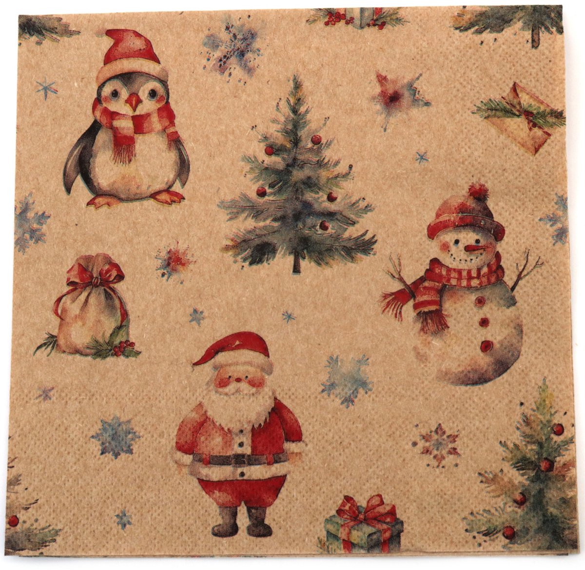 Ambiente - Servetten - 33 x 33 cm - Christmas Trio Nature