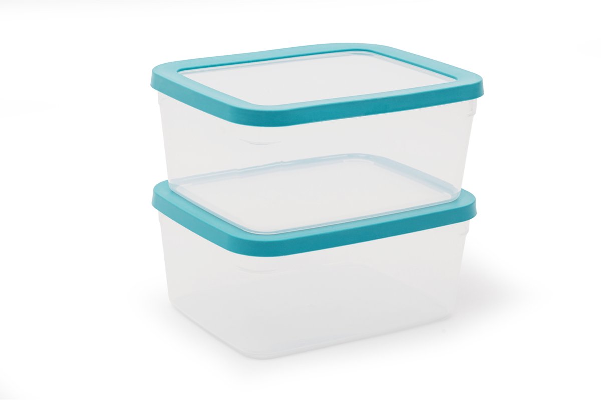 Day To Day Softseal Voedselbewaardozen - Set van 2 Vershoudbakjes - Bewaarbakjes met Deksel - Luchtdicht, Lekvrij & Transparante Voedselcontainers - BPA-vrije Voedselopbergers - Stapelbare Vershouddozen - Vaatwasbestendig - 2x 1600ml