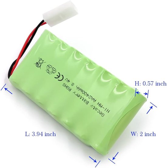Batterie Ni-MH 8,4V 2400mAh Gecoty – Rechargeable USB + Prise Tamiya – Pour RC Et Outils électriques