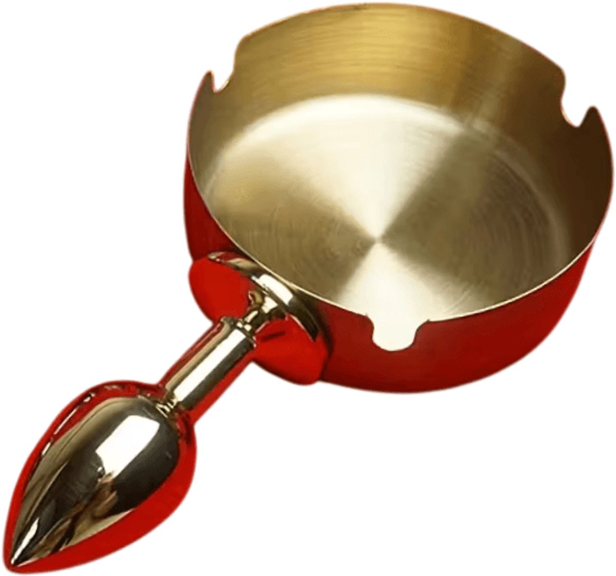 Buttplug Asbak - sub buttplug - anale wijnglashouder - mistress - Ultieme Kinky Gadget - goud