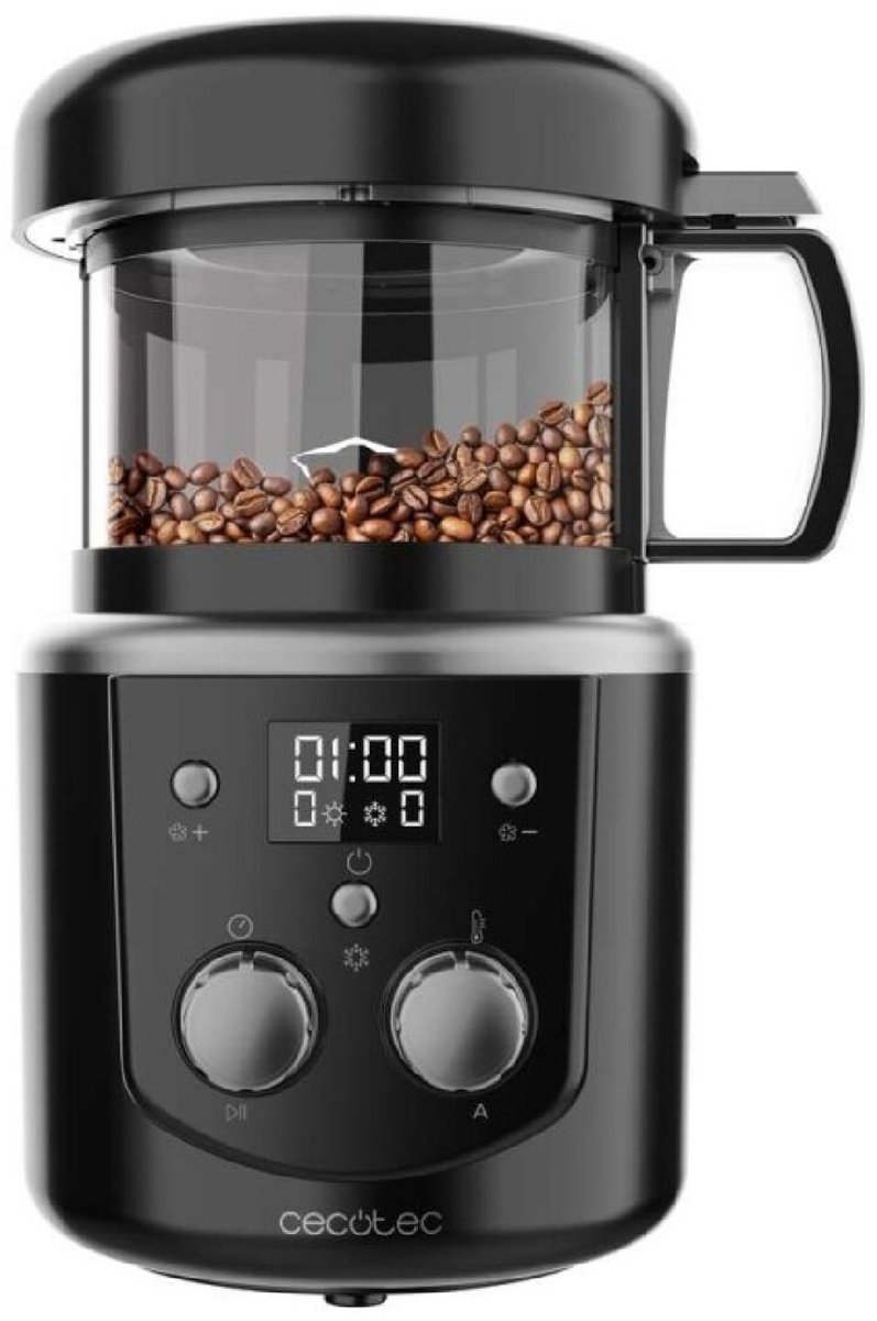 Cecotec Elektrische koffieboonrooster Roaster Booster. 1400W, Koffieaccessoire, Automatisch of handmatig roosteren, Homogene branding, Capaciteit van 100-150g, Instelbare tijd 8-15 minuten
