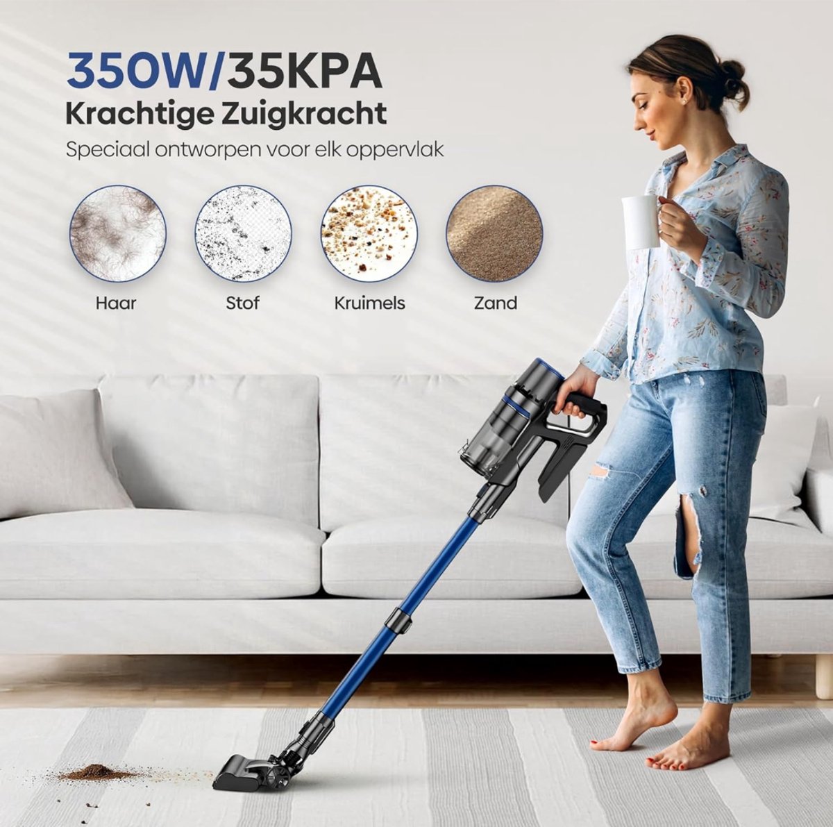 Draadloze Stofzuiger met Accu - Inclusief Opzetstukken - afbeelding 2