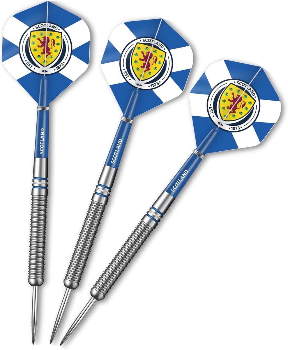 Professionele Steel Tip Darts 24g | 90% Tungsten | Schotse Vlag Ontwerp