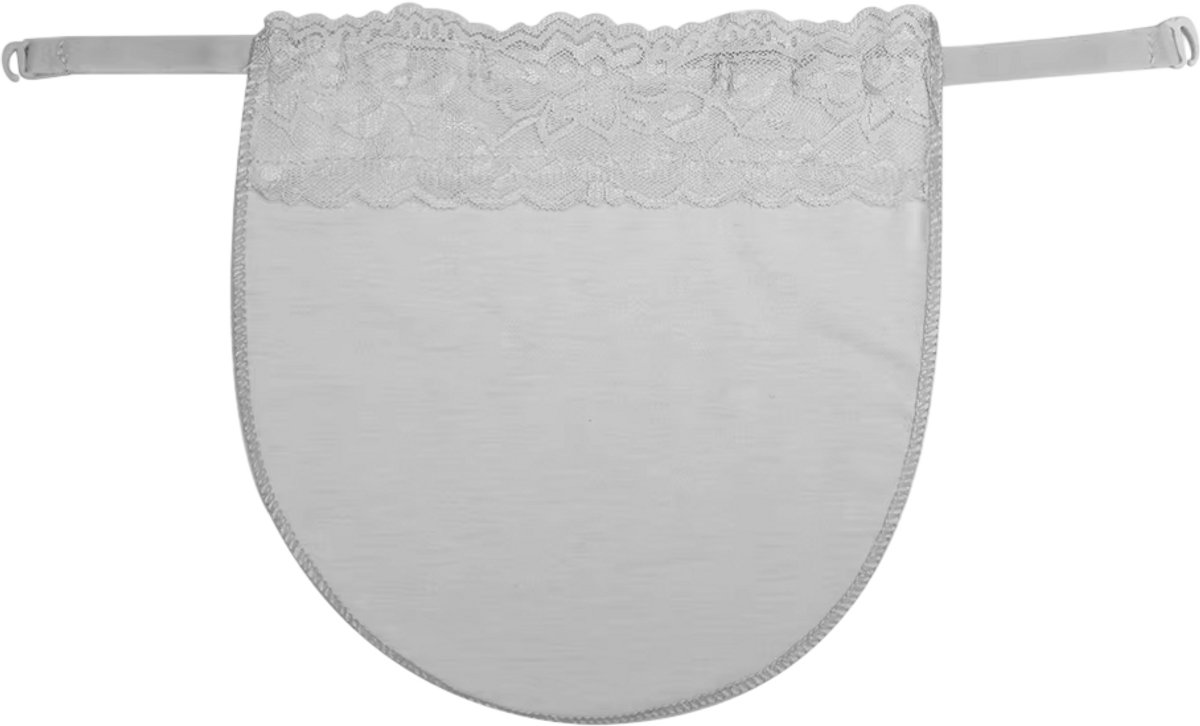 rimmo Dames Onzichtbare Beha zonder Beugel – Naadloze Onderbeha met Anti-Slip Sluiting, V-Hals en Kant, Comfortabele Lingerie voor Dagelijks Gebruik en Onder Jurken - Grijs