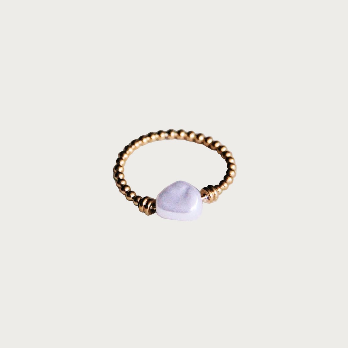 Pearl Bead – Ring – Stainless Steel - -