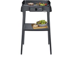Severin PG 8596 Tafelgrill met Voet – 2000 W – Aluminium Grillplaat – Glad & Geribbeld – Zwart
