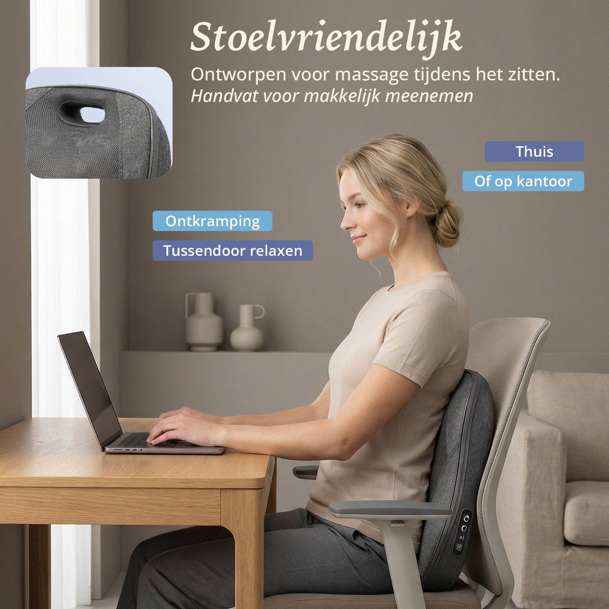Lifeproducts Shiatsu Massagekussen met Warmtefunctie thumbnail 6