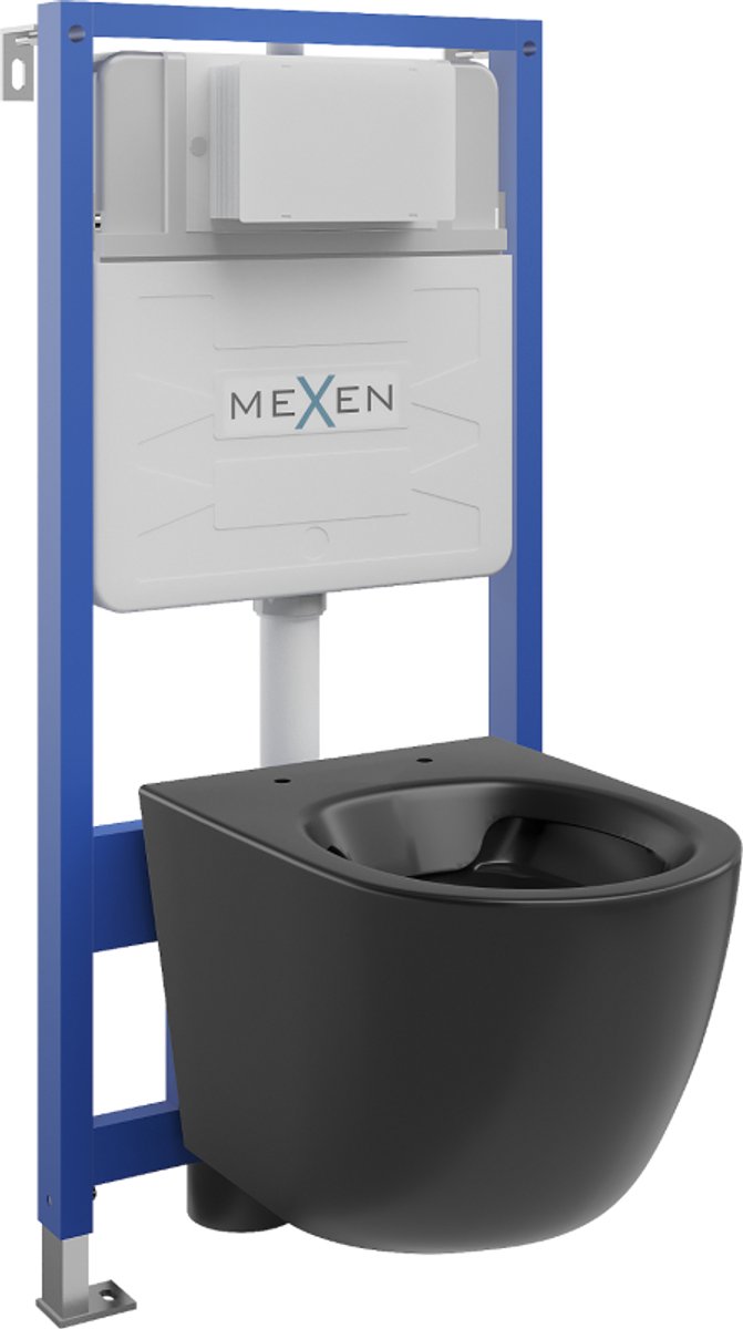 Mexen inbouwtoiletsysteem Fenix Slim met WC-pot Lena, matzwart - 6103322XX85