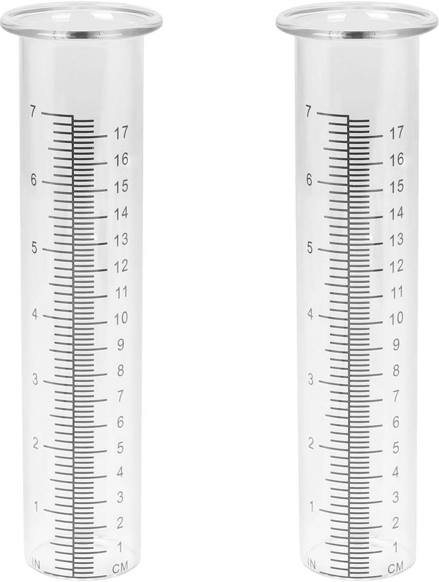 Set van 2 regenmeters voor buitenshuis - decoratieve regenmeter met thermometer voor tuin en erf