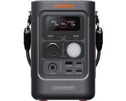 Jackery – Explorer 300D – Portable powerstation – draagbaar elektrisch station – 288 Wh batterij LFP – 2-in-1 kabel voor het dragen en opladen – 5 poorten USB-C/USB-A/CC 300 W – lichtgewicht zonne-generator voor buitenactiviteiten