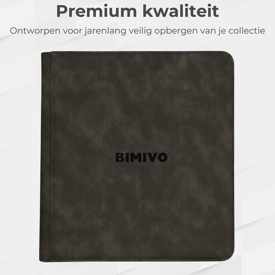 Donkerbruine Bimivo map met 'BIMIVO' logo.