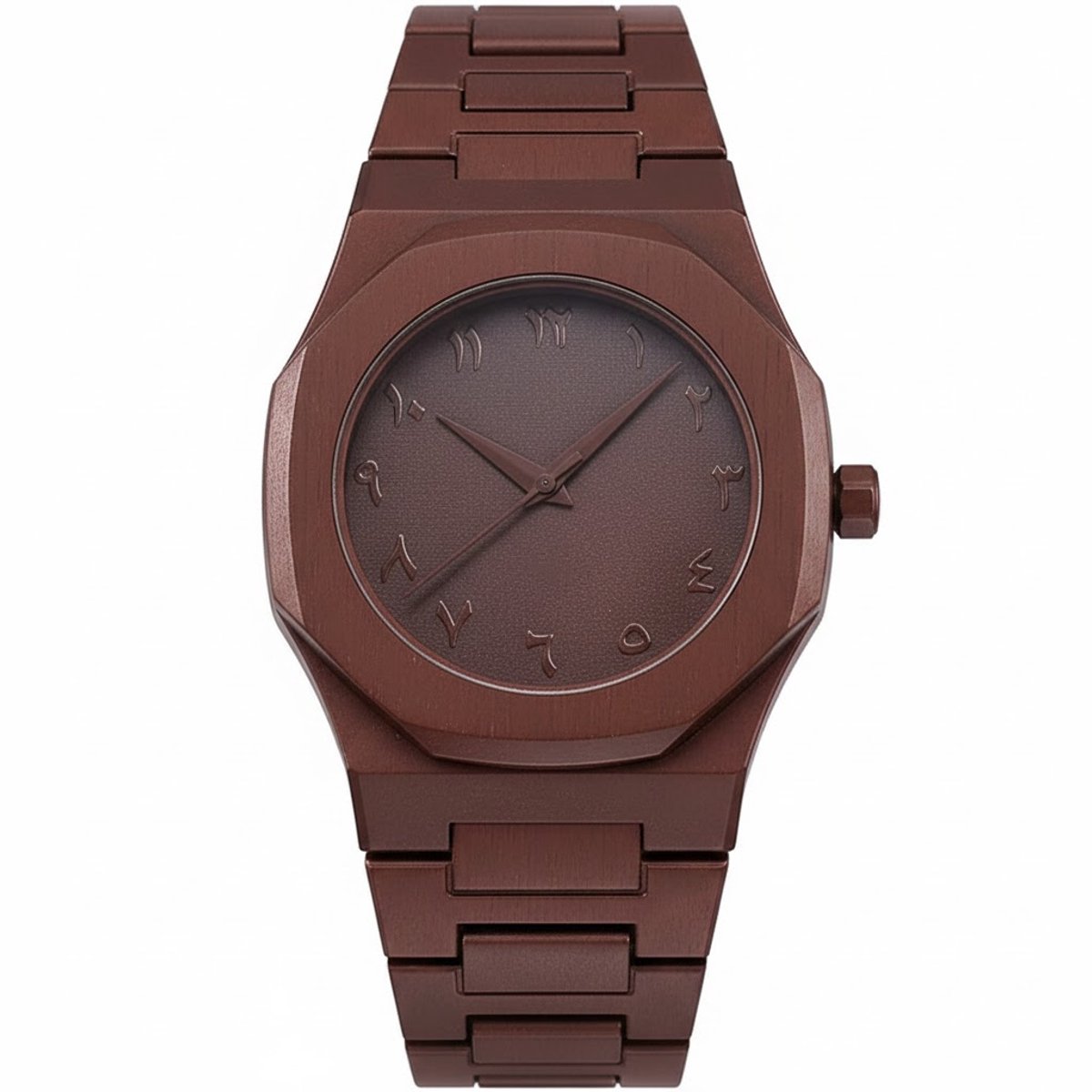 Baraka Treasures Luxe Horloge - Arabische Horloge - Arabic Dial - Unisex Horloge - Premium Horloge - Quartz - Ramadan Cadeau - Eid Cadeau - Bruin